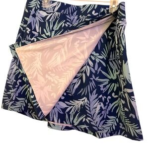 RipSkirt Hawaii Wrap Skirt Botanical Blue Womens‎ XL 19" Long Pockets Beach NEW
